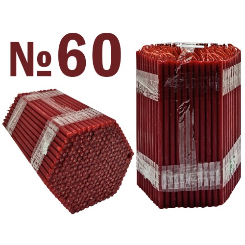 2кг Свечи  80% ВОСКОВИЕ  №60  Красние   300шт