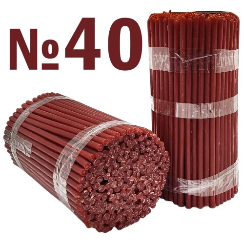 2кг Свечи  80% ВОСКОВИЕ  №40  Красние   200шт