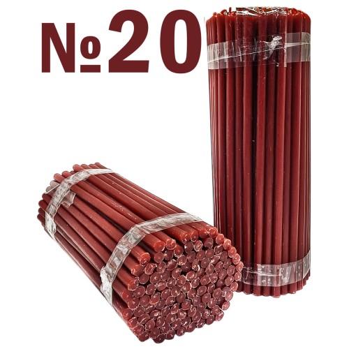 2кг Свечи  80% ВОСКОВИЕ  №20  Красние   100шт
