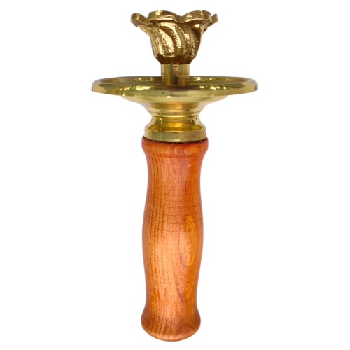 ПОДСВЕЧНИК в руку ↕17см Латунь Дерево ПОДСВЕЧНИК в руку ↕17см Латунь Дерево