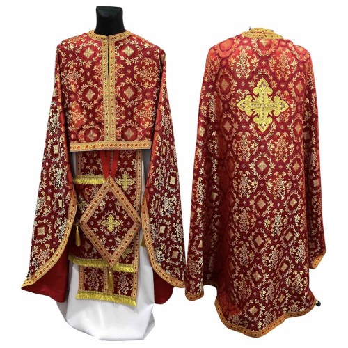 Облачення грецького крою ЧЕРВОНЕ-ЗОЛОТО  р.50/д.145 Турція
