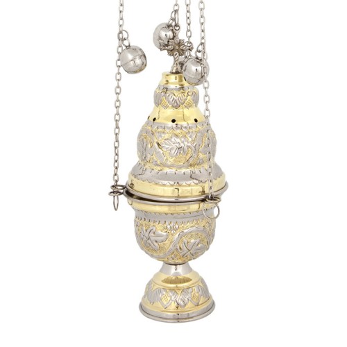 КАДИЛО ↕65см ↑24см ↔9см Латунь Никель Греция (9391GN) КАДИЛО ↕65см ↑24см ↔9см Латунь Никель Греция (9391GN)