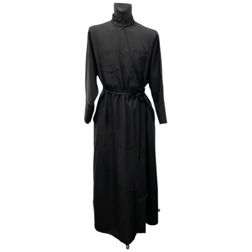 ПІДРЯСНИК ГРЕЦЬКИЙ Чорний 46р. Мокрий шовк (вишивка виноград) ПІДРЯСНИК ГРЕЦЬКИЙ Чорний 46р. Мокрий шовк (вишивка виноград)