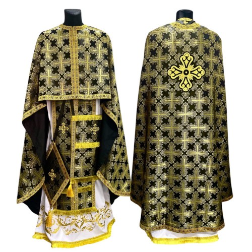 Облачения греческого покроя чорное р .50/д.140 Парча Облачения греческого покроя чорное р .50/д.140 Парча