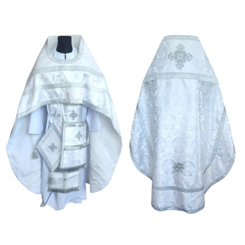 Облачення київського крою БІЛЕ р.56/д.155 Парча (корона)