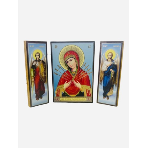 СКЛАДЕНЬ *Семистрільна Б.М.* (Арх.Михаїл та Гавриїл)* ↕8,5см ↔6см ДСП Літографія СКЛАДЕНЬ *Семистрільна Б.М.* (Арх.Михаїл та Гавриїл)* ↕8,5см ↔6см ДСП Літографія