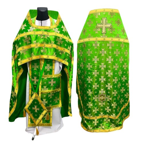 Облачення київського крою ЗЕЛЕНЕ р.56 д.160 Парча (лікійський хрест)