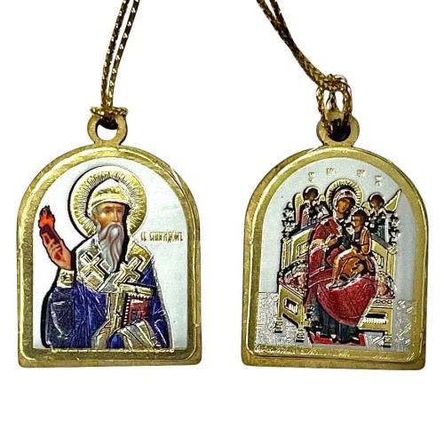 ПОДВЕСКА спиридон/всецарицф ↕3,5см ↔2,5см   Дерево Литография
