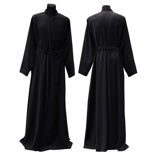 ПОДРЯСНИК ГРЕЧЕСКИЙ Черный 60р. Костюмная ткань (вышивка сердца в овале) ПОДРЯСНИК ГРЕЧЕСКИЙ Черный 60р. Костюмная ткань (вышивка сердца в овале)