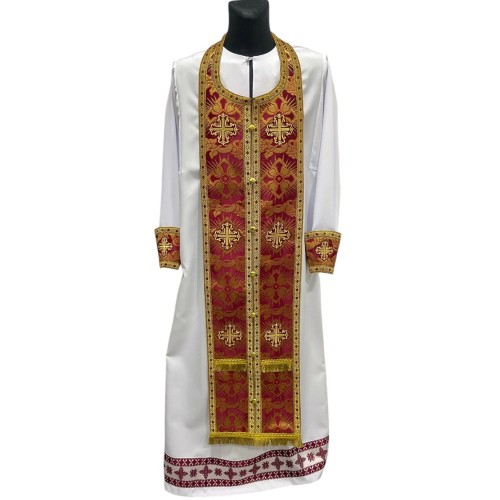 ТРЕБНЫЙ НАБОР БОРДОВЫЙ Епитрахиль 140см, поручи Парча