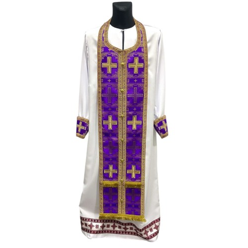 ТРЕБНЫЙ НАБОР ФИАЛЕТОВЫЙ Епитрахиль 140см, поручи Парча