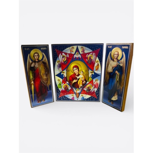 Складень "Неопалима Купина" (Арх. Михаїл та Гавриїл) ↕8.5см ↔6см ДСП Літографія Складень "Неопалима Купина" (Арх. Михаїл та Гавриїл) ↕8.5см ↔6см ДСП Літографія