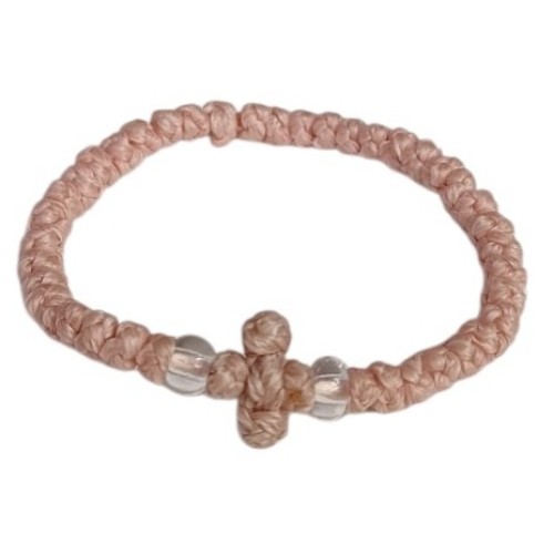 Браслет с греческим плетением «Комбоскини» Розовый Детский