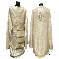 Облачення грецького крою БІЛО-ЖОВТЕ р.52/д.145 Парча Облачення грецького крою БІЛО-ЖОВТЕ р.52/д.145 Парча