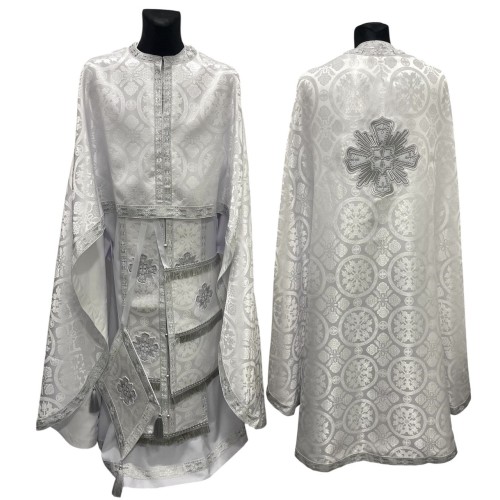 Облачения греческого покроя БЕЛОЕ р.54/д.145 парча