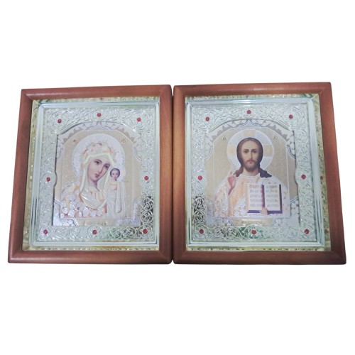 Пара Вседержитель  Казанская   ↕27см ↔24см Литография