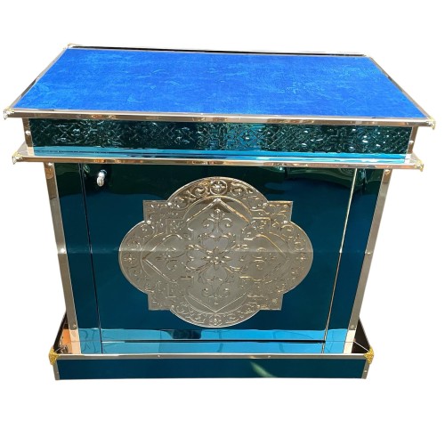 ЖЕРТОВНИК  ↕93см ↔100cм ↕50см  булат, синій оксамит