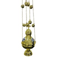 КАДИЛО ↕68см ↑25см ↔10см Латунь Позолота Емаль Греція КАДИЛО ↕68см ↑25см ↔10см Латунь Позолота Емаль Греція