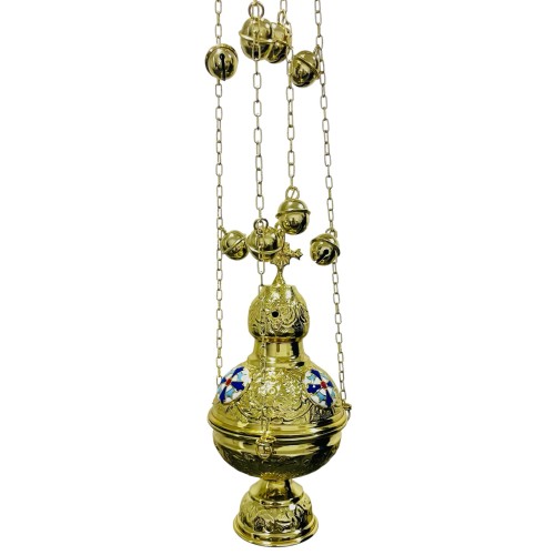 КАДИЛО ↕68 ↑25 ↔10см Латунь Позолота Эмаль Греция КАДИЛО ↕68 ↑25 ↔10см Латунь Позолота Эмаль Греция