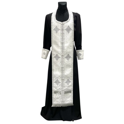 ТРЕБНЫЙ НАБОР БЕЛЫЙ Епитрахиль 140см, поручи Парча