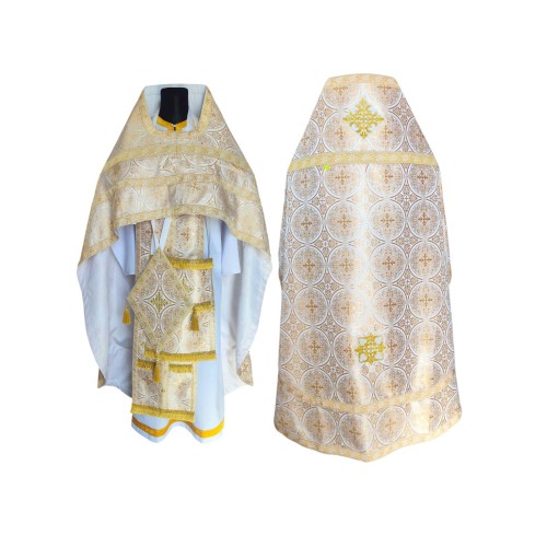 Облачення київського крою БІЛЕ р.58/д.145 Парча (круги)
