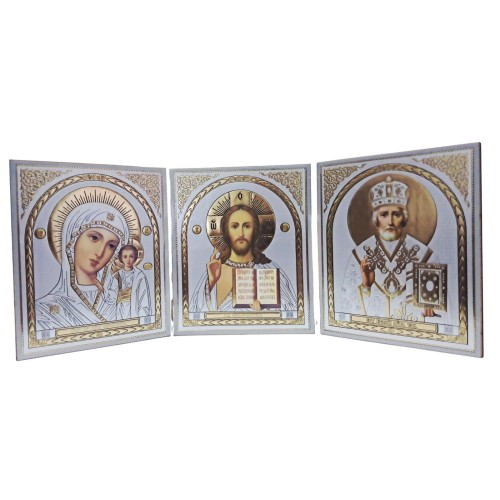 ТРІЙНИК Казанська Вседержитель Миколай ↕15см ↔18см Літографія