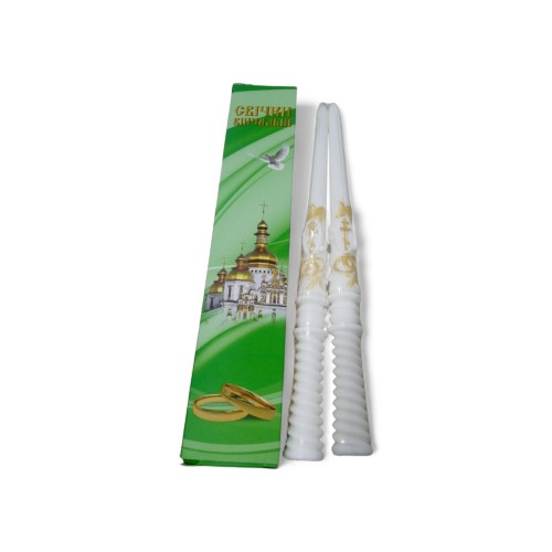 Свечи   ВЕНЧАЛЬНЫЕ ПРЯМЫЕ   Парафиновые БЕЛЫЕ   2шт