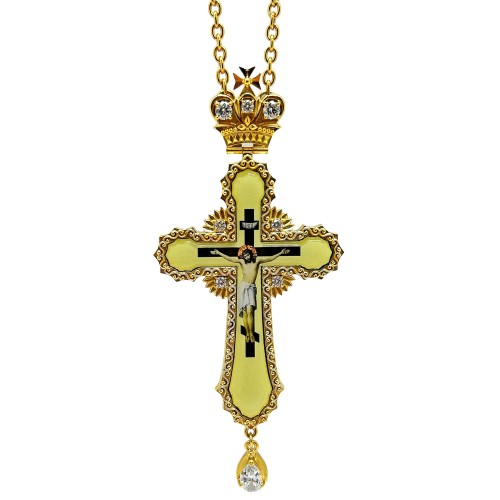 КРЕСТ Наперсный ↕15см ↔6,5см Латунь Позолота Цирконий 115 г КРЕСТ Наперсный ↕15см ↔6,5см Латунь Позолота Цирконий 115 г