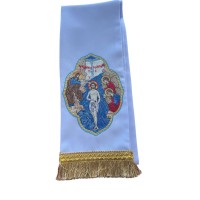 ЗАКЛАДКА для Євангліє   БІЛА  ↕140см ↔14см  Габардин Хрещення