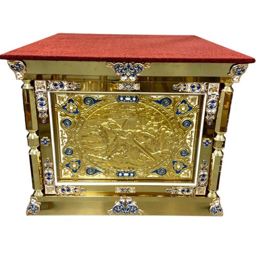 ОБЛАЧЕНИЕ НА ПРЕСТОЛ  литье (красный бархат) ↑108см ↔135см ↕135см