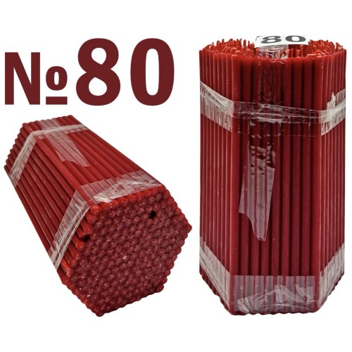 1кг Свечи 80%ВОСКОВЫЕ №80 Красные Количество-200шт 1кг Свечи 80%ВОСКОВЫЕ №80 Красные Количество-200шт