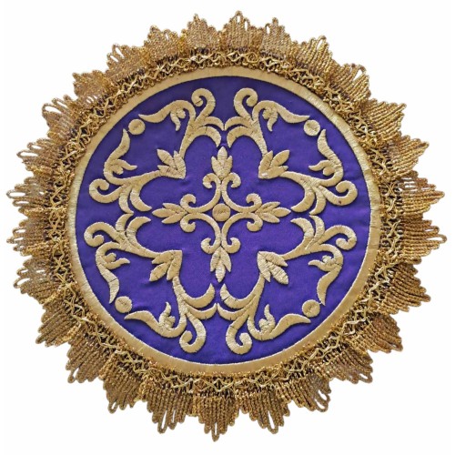 КРУГ ПІД ЛАМПАДУ ФІОЛЕТОВИЙ габардин з вишивк.золот.