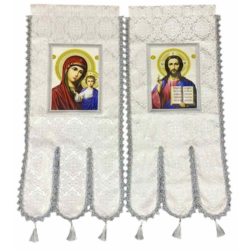 ХОРУГВИ БЕЛОЕ СЕРЕБРО ↕120см ↔60см Габардин Вышивка ХОРУГВИ БЕЛОЕ СЕРЕБРО ↕120см ↔60см Габардин Вышивка