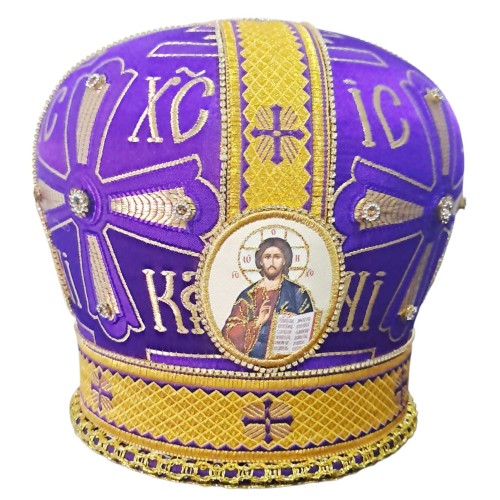 МИТРА   ФІОЛЕТОВЕ ЗОЛОТО  58,5р. Турція   з буквами