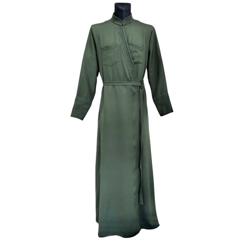 ПОДРЯСНИК ГРЕЧЕСКИЙ Хаки 50р. Костюмная ткань (вышивка серца в овале) ПОДРЯСНИК ГРЕЧЕСКИЙ Хаки 50р. Костюмная ткань (вышивка серца в овале)