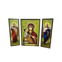 Складень "Троєручиця" (Арх. Михаїл та Гавриїл) ↕8.5см ↔6см ДСП Літографія Складень "Троєручиця" (Арх. Михаїл та Гавриїл) ↕8.5см ↔6см ДСП Літографія