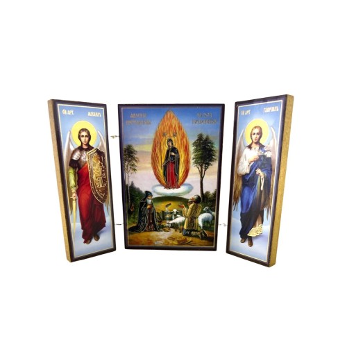 Складень "Почаївська Б.М" (Арх. Михаїл та Гавриїл) ↕8.5см ↔6см ДСП Літографія Складень "Почаївська Б.М" (Арх. Михаїл та Гавриїл) ↕8.5см ↔6см ДСП Літографія