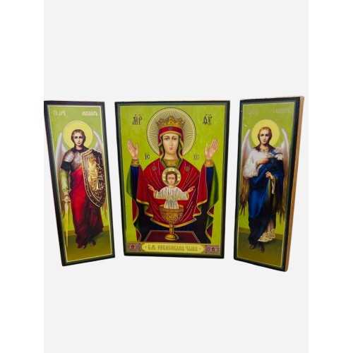 Складень "Невпивана чаша" (Арх. Михаїл та Гавриїл) ↕8.5см ↔6см ДСП Літографія Складень "Невпивана чаша" (Арх. Михаїл та Гавриїл) ↕8.5см ↔6см ДСП Літографія