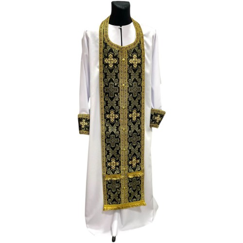 ТРЕБНЫЙ НАБОР ЧЕРНЫЙ Епитрахиль 140см, поручи Парча