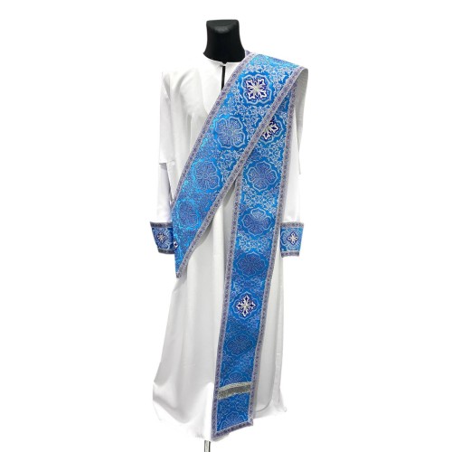 ОРАРЬ ДВОЙНОЙ С ПОРУЧАМИ ГОЛУБОЙ Парча