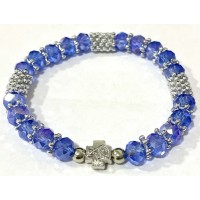 БРАСЛЕТ з хрестом та скляними намистинами (фіалка)