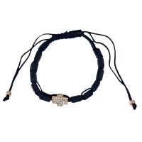 БРАСЛЕТ  на затяжці з хрестиком  (чорний)