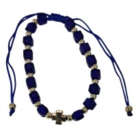 БРАСЛЕТ  на затяжці  Скляні квадратики (фіолетовий)