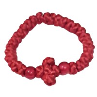 БРАСЛЕТ  КОМБОСКІНІ плетений  червоний