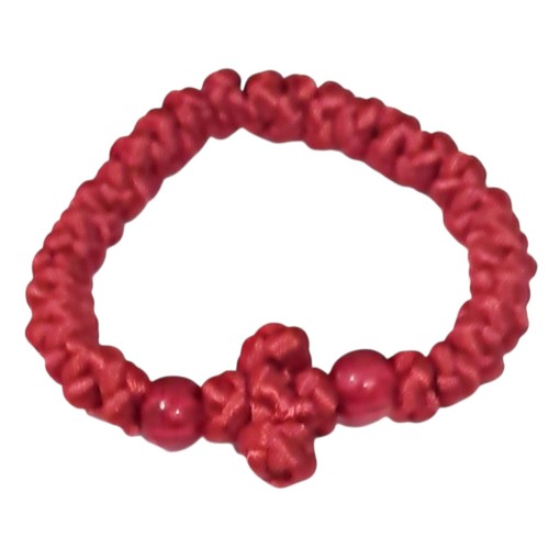 БРАСЛЕТ  КОМБОСКІНІ плетений  червоний