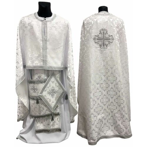 Облачення грецького крою БІЛЕ-СРІБЛО р.58/д.145 Турція