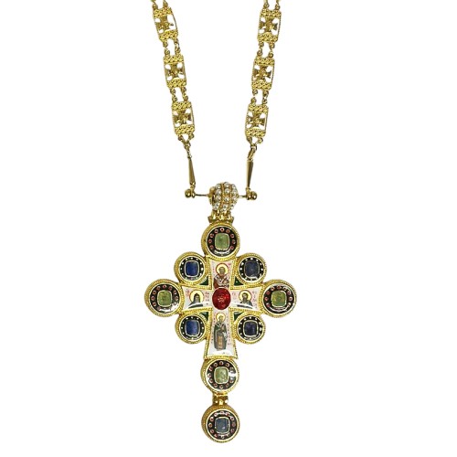 КРЕСТ Наперсный ↕14см ↔8см Латунь Позолота КРЕСТ Наперсный ↕14см ↔8см Латунь Позолота