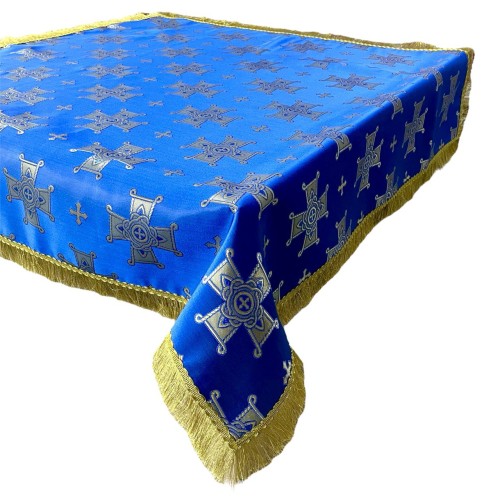 Скатерть СИНЯЯ ↕ 90см ↔ 90см Парча Турция Скатерть СИНЯЯ ↕ 90см ↔ 90см Парча Турция