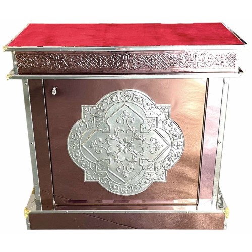 ЖЕРТОВНИК ↕100,5см ↔51cм ↕93см булат, червоний оксамит ЖЕРТОВНИК ↕100,5см ↔51cм ↕93см булат, червоний оксамит