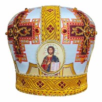 МИТРА   БІЛА   58,5р   Парча (біло-бордо преображенський)
